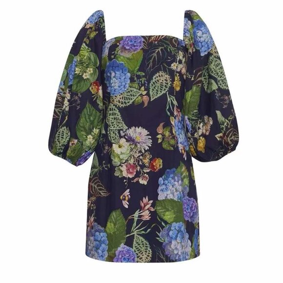 Cara Cara Floral Mini Dress - Blue and Green - Picture 5 of 10